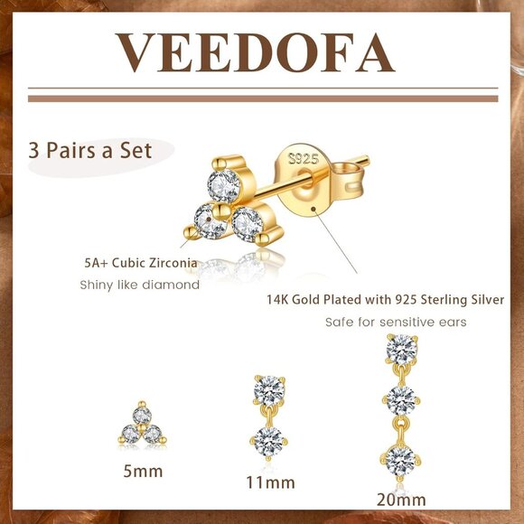 🆕 Women Gold Small Hoop Earrings Trendy Chunky Multiple Piercing Jewelry Gift - Picture 3 of 7